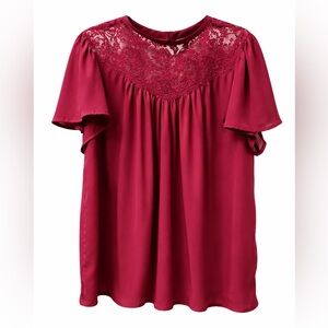 Torrid Deep Red Lace Top